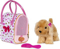 Pucci Spaniel, Glam inches 8 Gold Heart Pink Battat Pups w/Cocker Print & Bag by