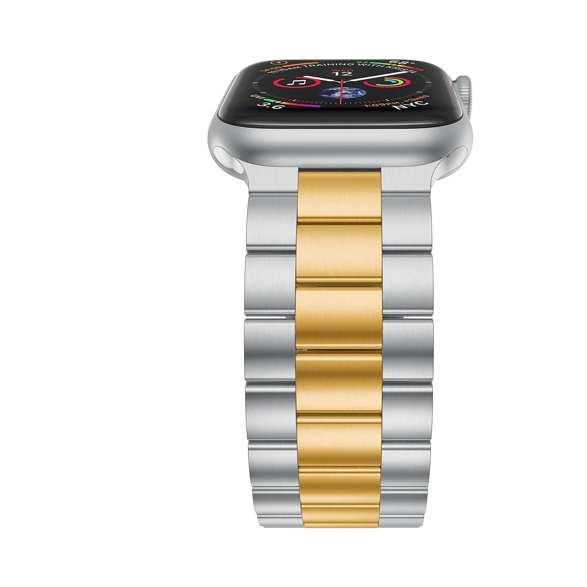Apple Band 42-44-45-49 for Tone Gold Watch, Odash VL-SS002GLD-45 Stainless Steel Two Silver mm &