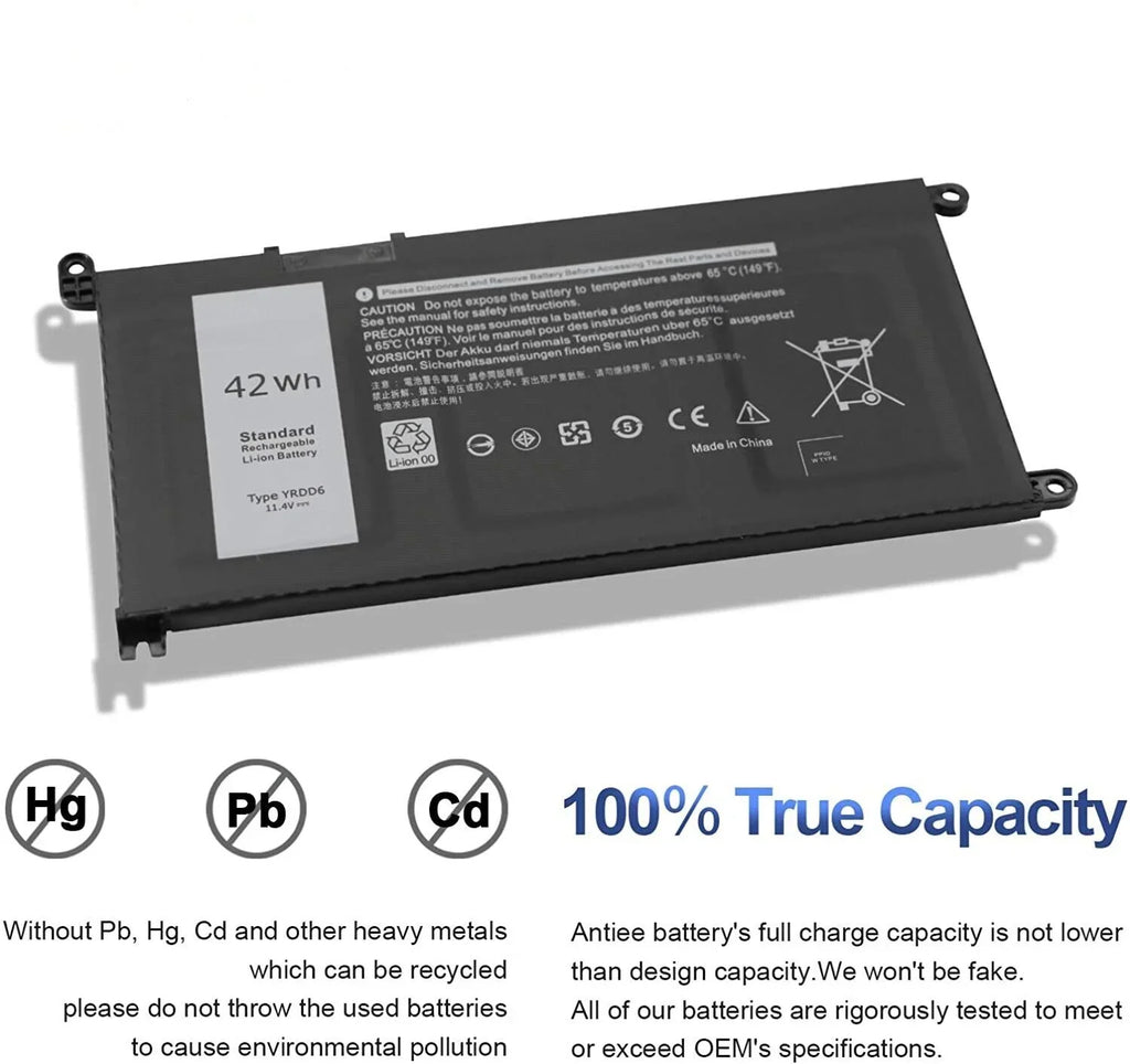 Dell Inspiron 3584 3583 3310 3793 VM732 3493 Latitude For 3582 Battery YRDD6