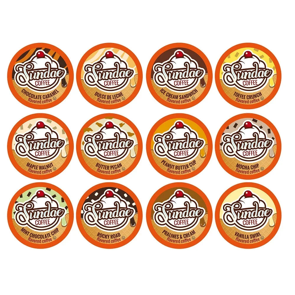 Variety Keurig Brewers Flavored Sundae 48 K-Cup Cream Ice Coffee Pack for K-Cups