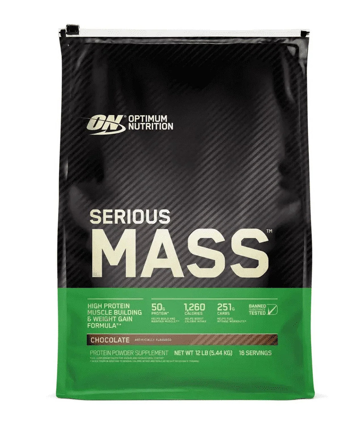 12 Chocolate, Powder, Servings Serious Nutrition, 16 Optimum Mass, lb, 50g Protein