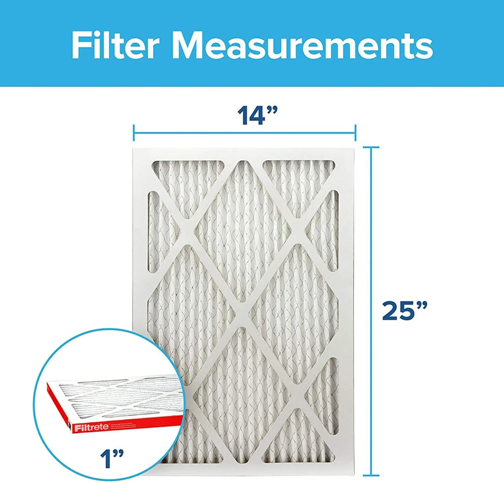 13.81 AC x 24.81 dimensions Filter, Allergen 0.81) MPR Air Furnace Filtrete 1000, 14x25x1, x 6-Pack (exact Defense, Micro