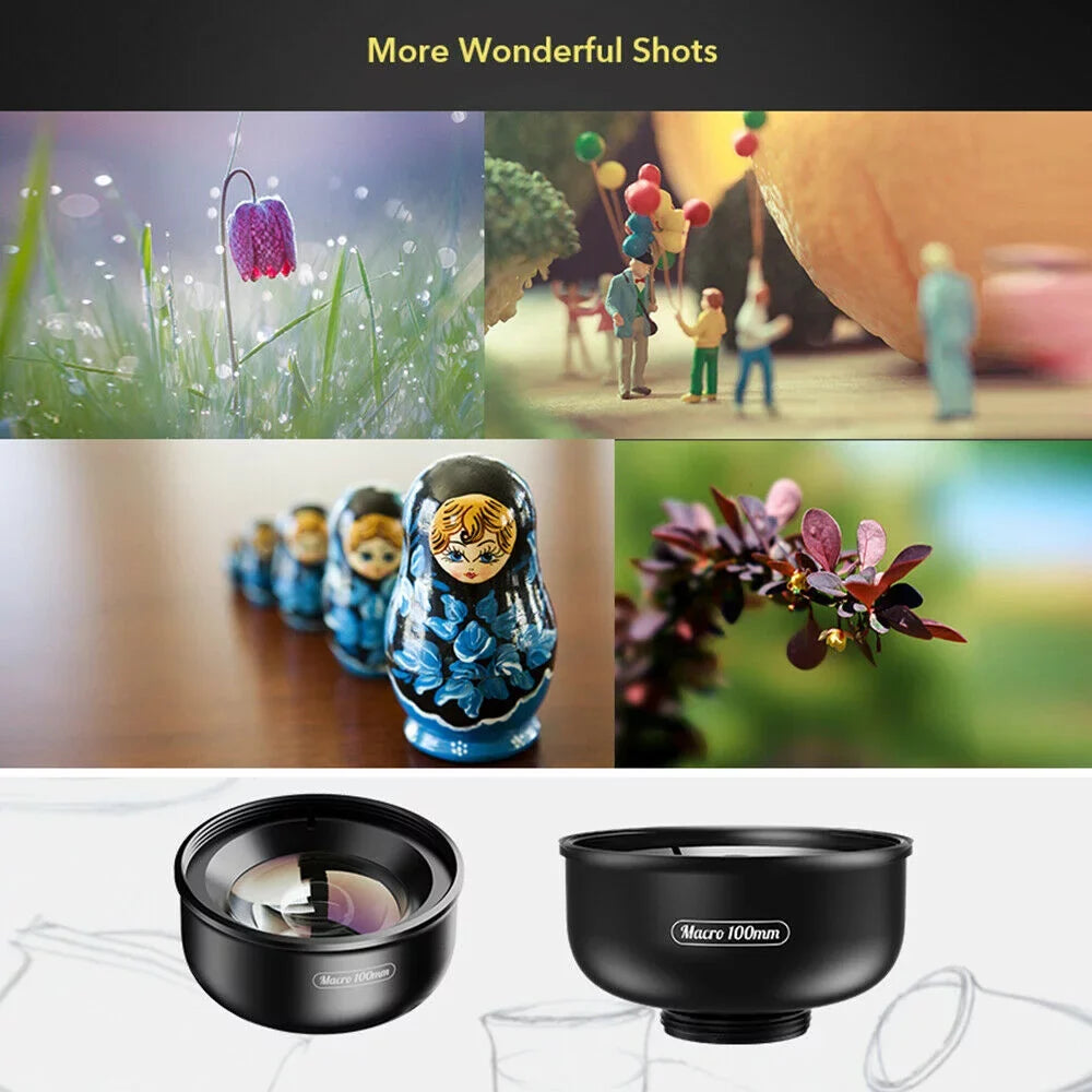 Aluminum External Shooting Lens Accessory Optical HD Distance Cellphone Multi-Layer 40MM-70MM Coated Macro Camera Detachable Clip Lens 4K Alloy