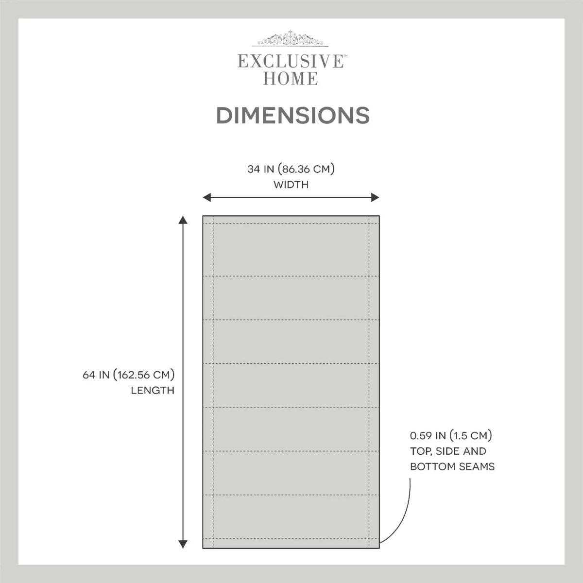 Dark Home Roman Esme Total Exclusive 34"x64", Blackout Grey Shade,