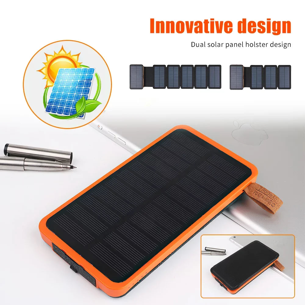 Outdoor Power USB Pack Tablets Bank, Battery for Phones, Portable Charge Charger 26000mAh, Fast Solar