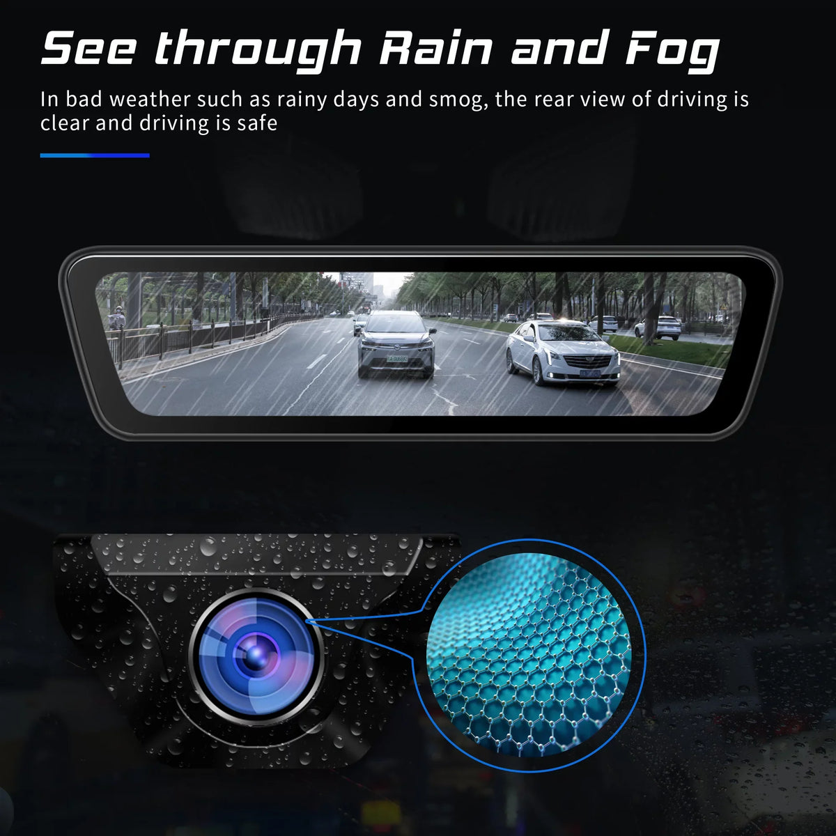 Full Cameras View Streaming Car Dual Camera Smart 1080P Mirror Touchscreen Rear Rear 9.35 HD Front View inch Back Camera Truck Dash