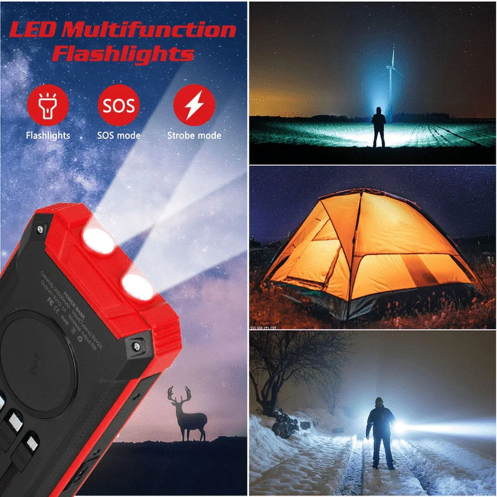 Power External 20000mAh 9 C Port Solar Portable Battery with 3 4 Cables 5V/3A Inputs For Ulefone Qi 15W LED 6 Flashlight Waterproof Built-in Armor Bank USB Solar Wireless Charger Outputs IPX4