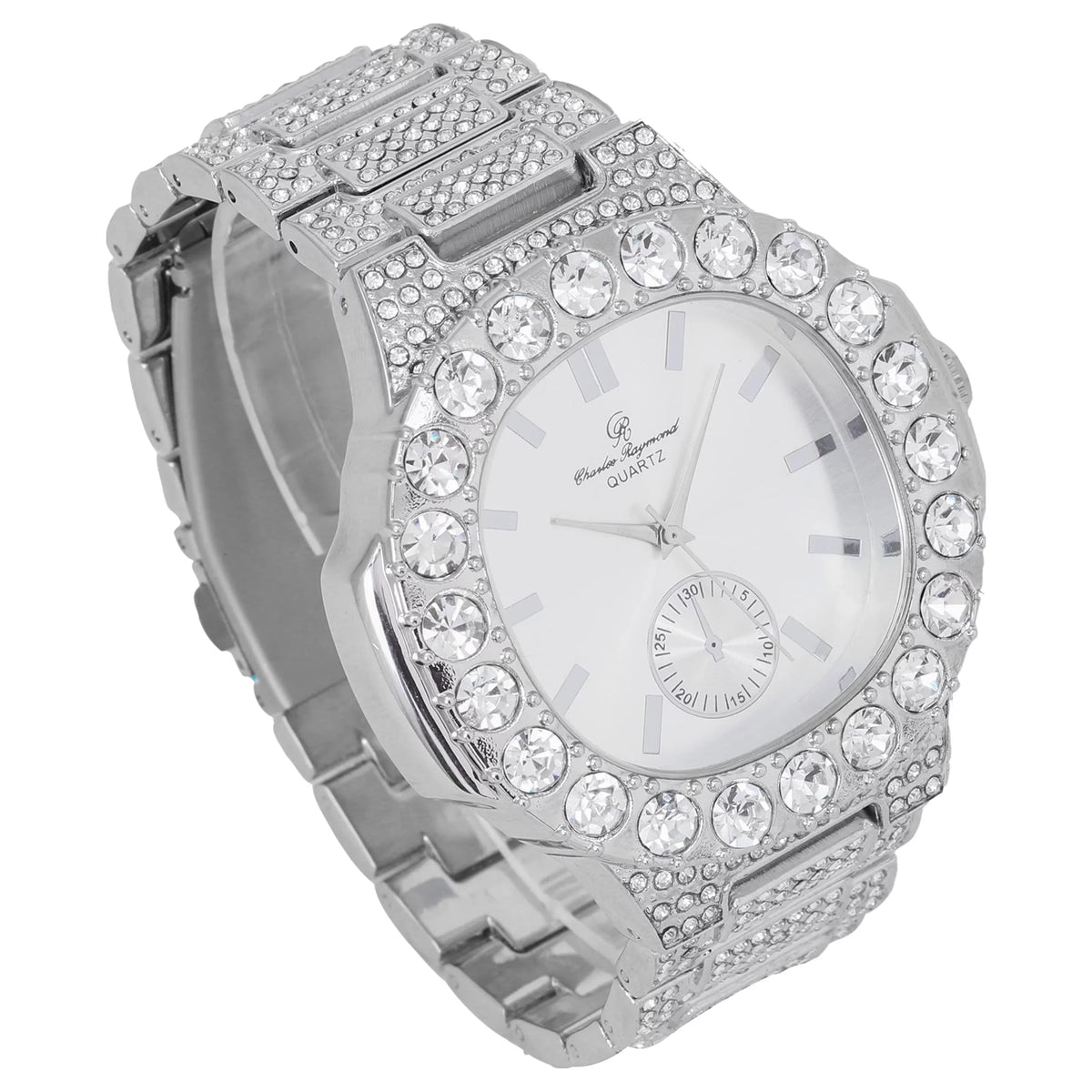 Diamonds Your Out Choice!! Baguette King. Mens is for Better Oversized The Diamonds Oblong Your Style!! Bigger Bling-ed (Silver Metal - Luxurious - or Watch Silver) ST10316CE