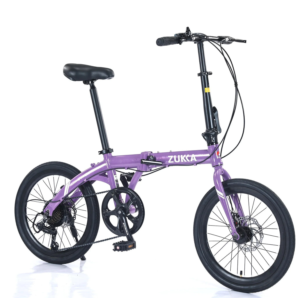 8 Bike, Frame, City Speed 20" Alloy Folding Aluminium Purple Bicycle,