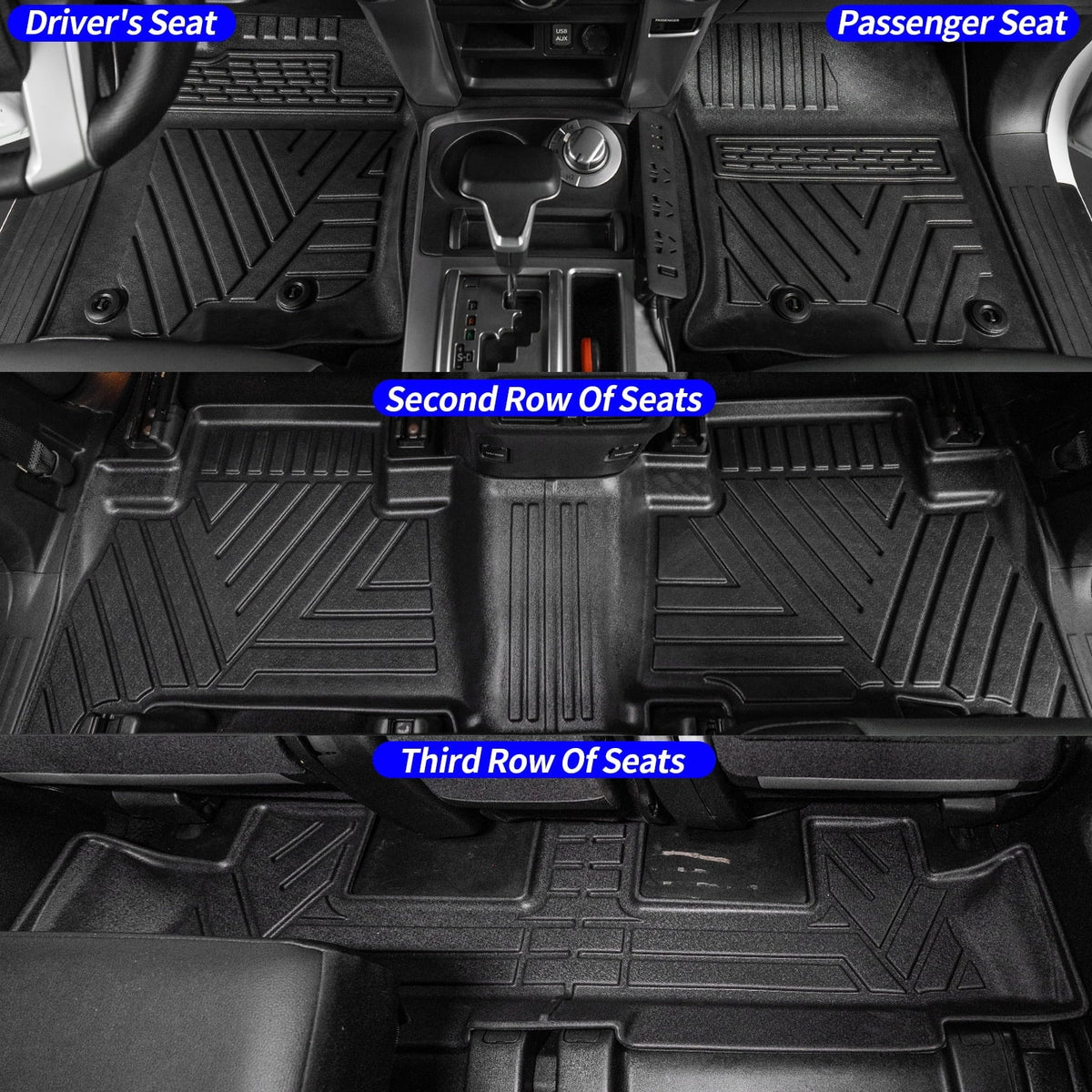 Floor Toyota Mat Seats Accessories 7 Cargo 2013-2023 4Runner Mat Mats Fit Cargo Liner Trunk