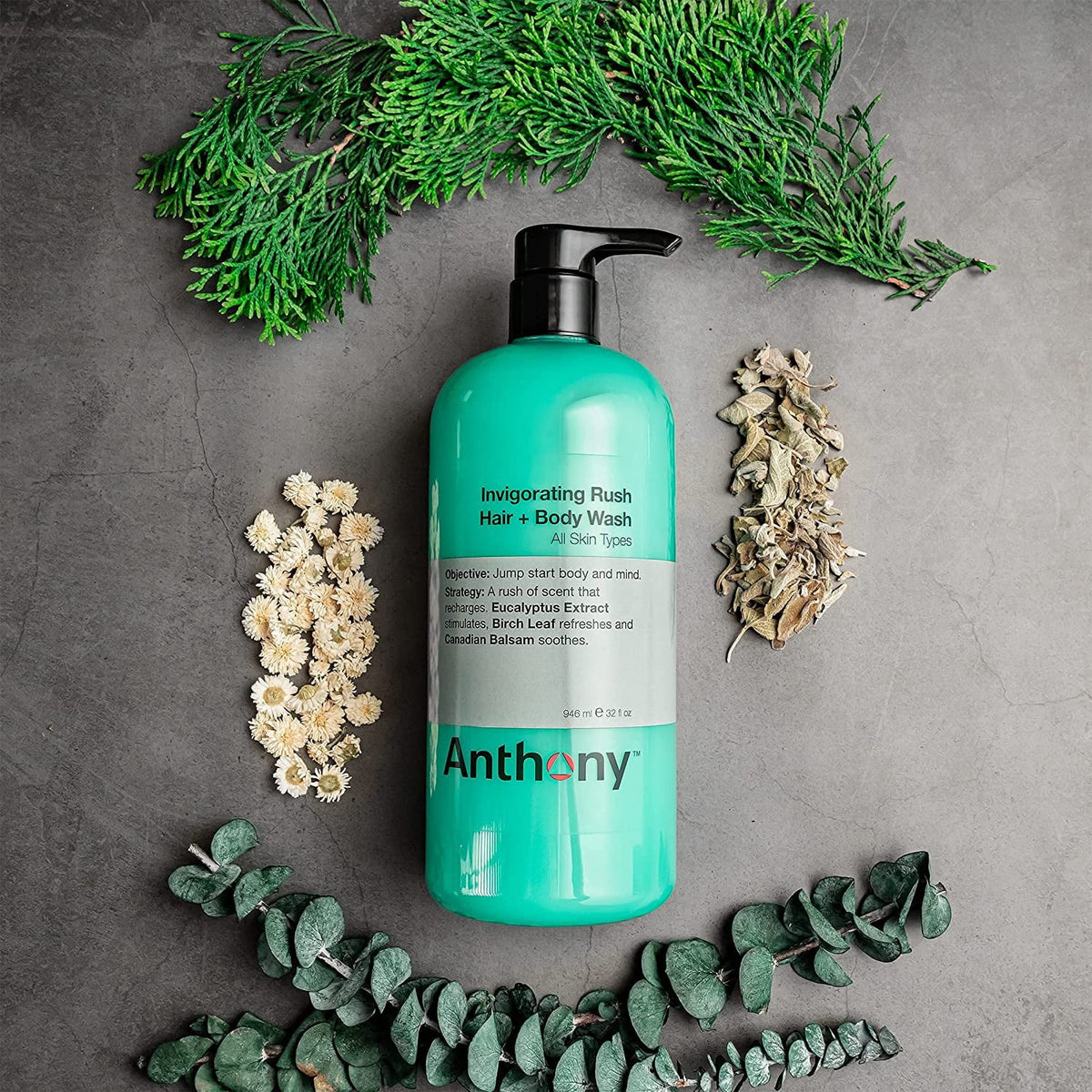 Hair Invigorating Canadian That Extract, Soothes Balsam, Anthony Hair Birch and 2-In-1 and Oz, Fl Wash, Formula Cleanses, Hydrates Leaf, For Body Rush 32 Refreshes, Body, Eucalyptus and Contains