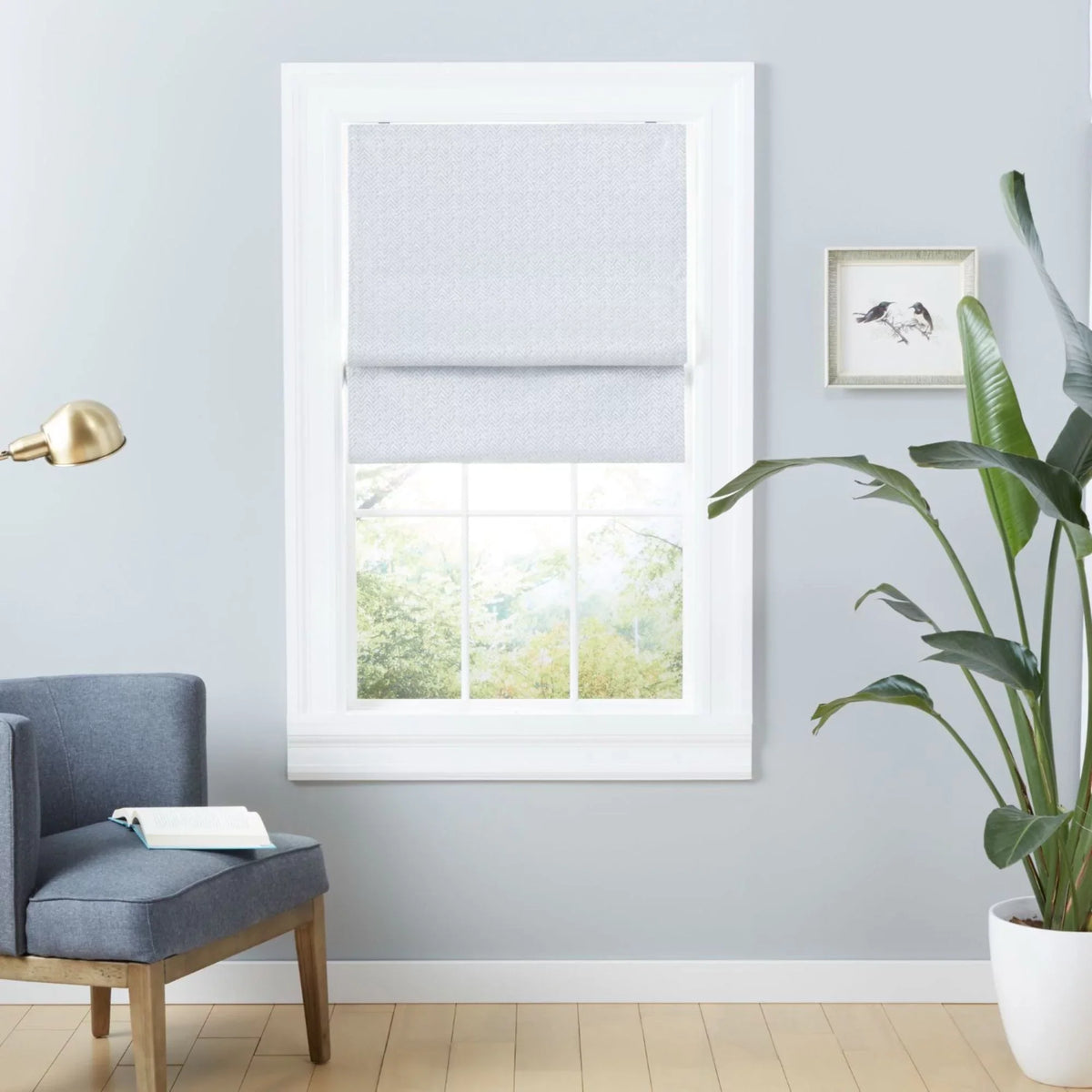 Blackout Roman Home Total 34"x64", Silver Shade, Esme Exclusive