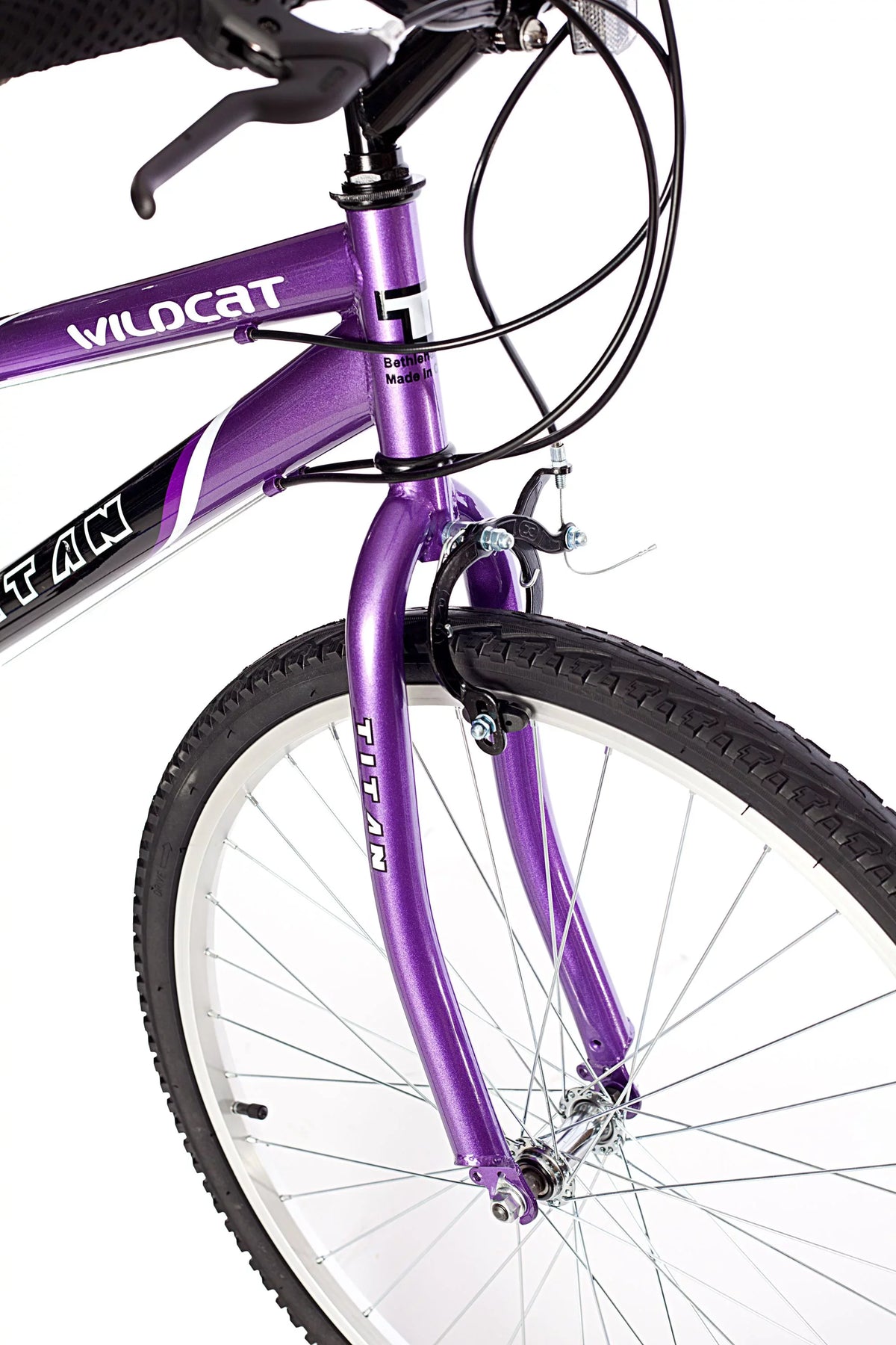 Purple Wildcat Bike, Black Titan Women's and 18-Speed Mountain