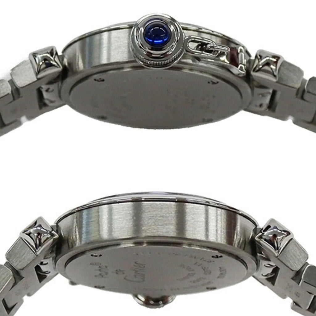 Stainless Miss Steel, Pasha SS, Polished Quartz, (Good) Ladies W3140007, Silver, Watch, Pre-Owned Cartier