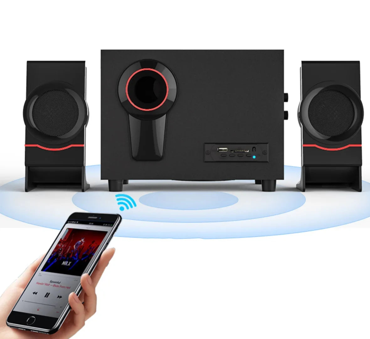 Desktop Retro HiFi Speaker Wired PC/Laptop Classic 4.2 Mini Style Wood Portable Speaker, Vintage Music Wooden Bluetooth Bass USB2.1 Subwoofer, for Computer Speakers