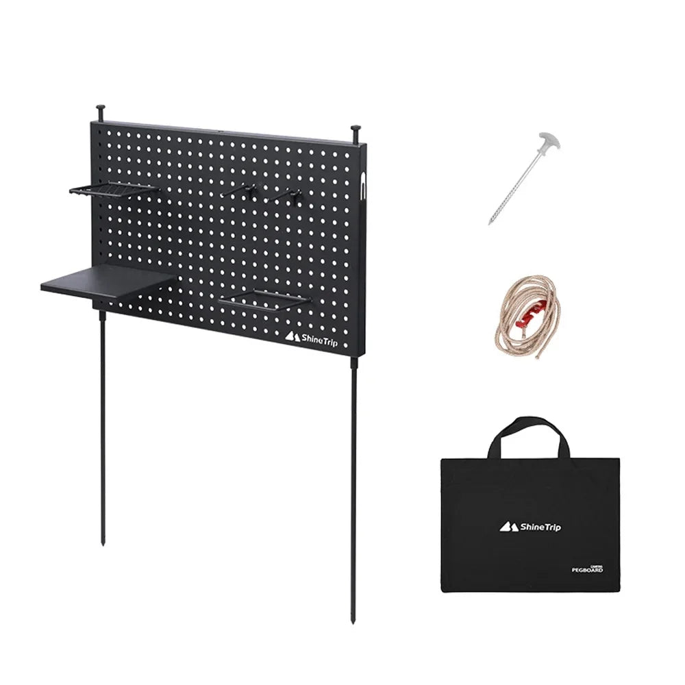 Picnic Radirus and Display Bowls Storage Portable BBQ Shelf for Rack, Hole Multifunctional Cups Board Camping