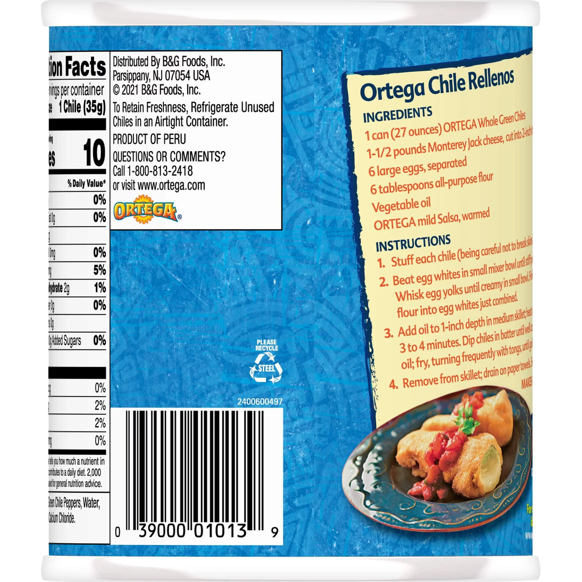 Peppers, (Pack Chiles, Green Ounce Mild, 12) Whole Of Ortega 27