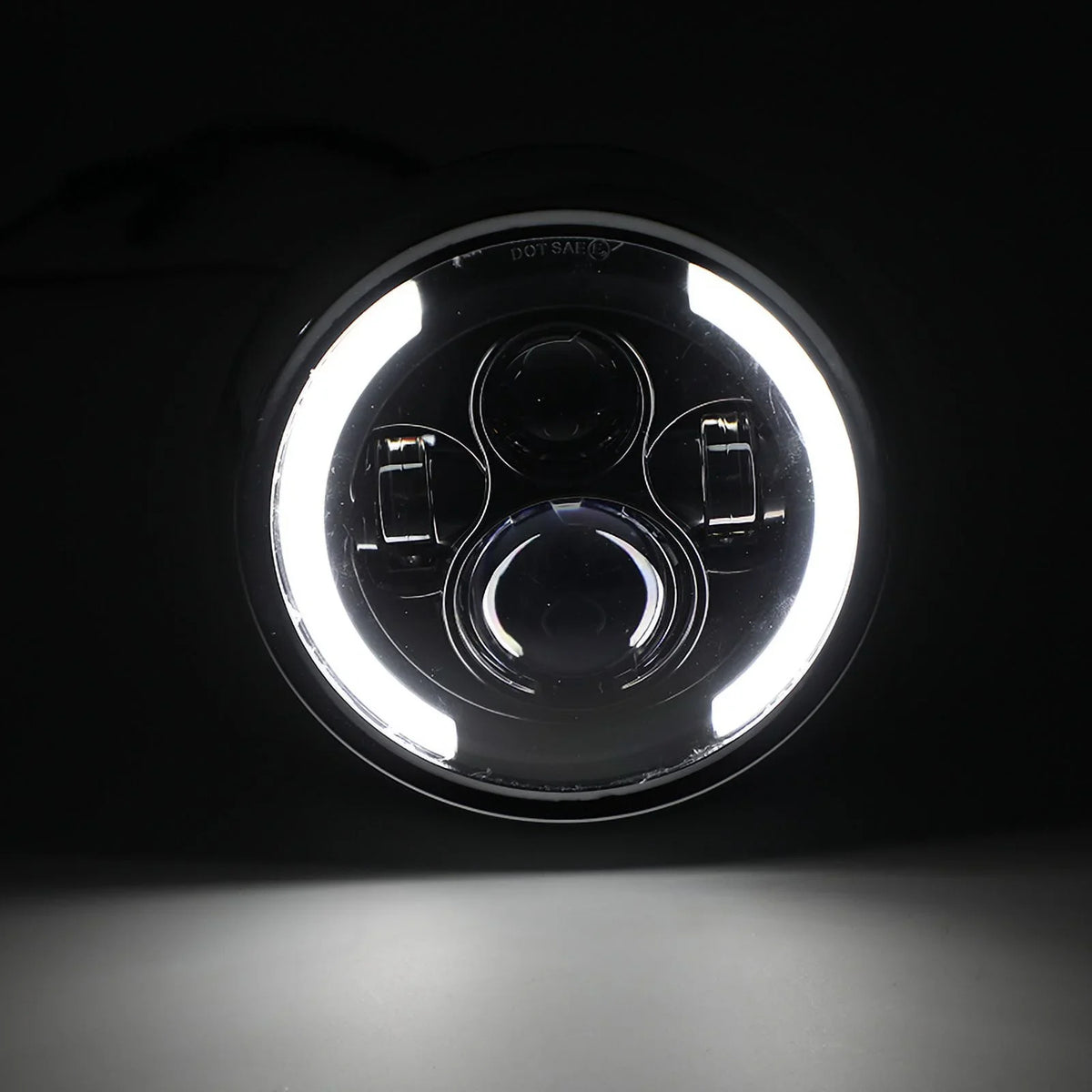 Driving for Hi/Lo Fog Motorcycle 7 Cafe Inch Racer Dyna Headlight LED Bobber DRL