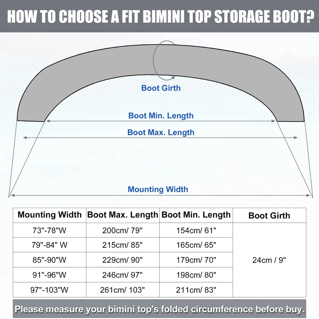 Bow Boat Bow Bargains for 4 Top Canvas Universal 3 Boot 91"-96" Storage Polyester Bimini Cover Width Unique 600D Beige
