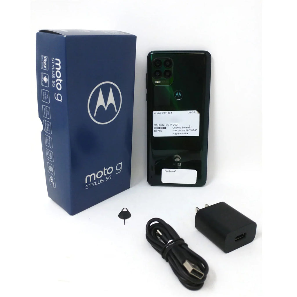 Box - Emerald XT2131-3 RAM Phone 128GB Cosmic G Unlocked 4GB 2021 Motorola 5G Moto 6.8" Open Stylus