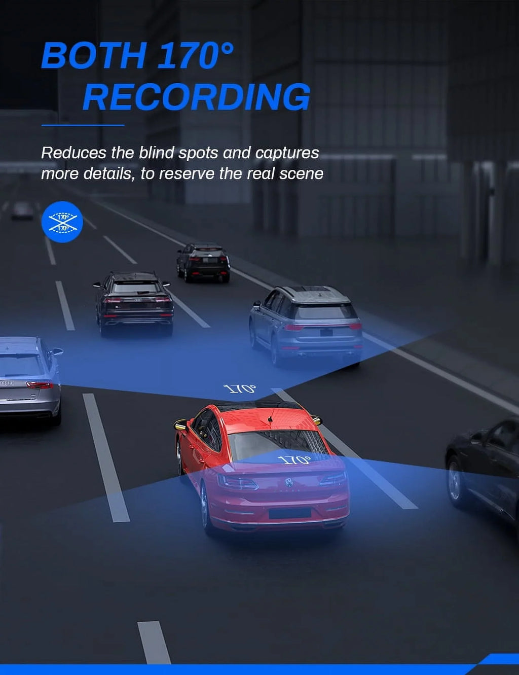 Screen Recorder 3 Camera Dashboard Camera Front Cars 2.5K Dash Backup Cam Rear, for Crosstour Dash Magnetic inch 170° IPS GPS, and