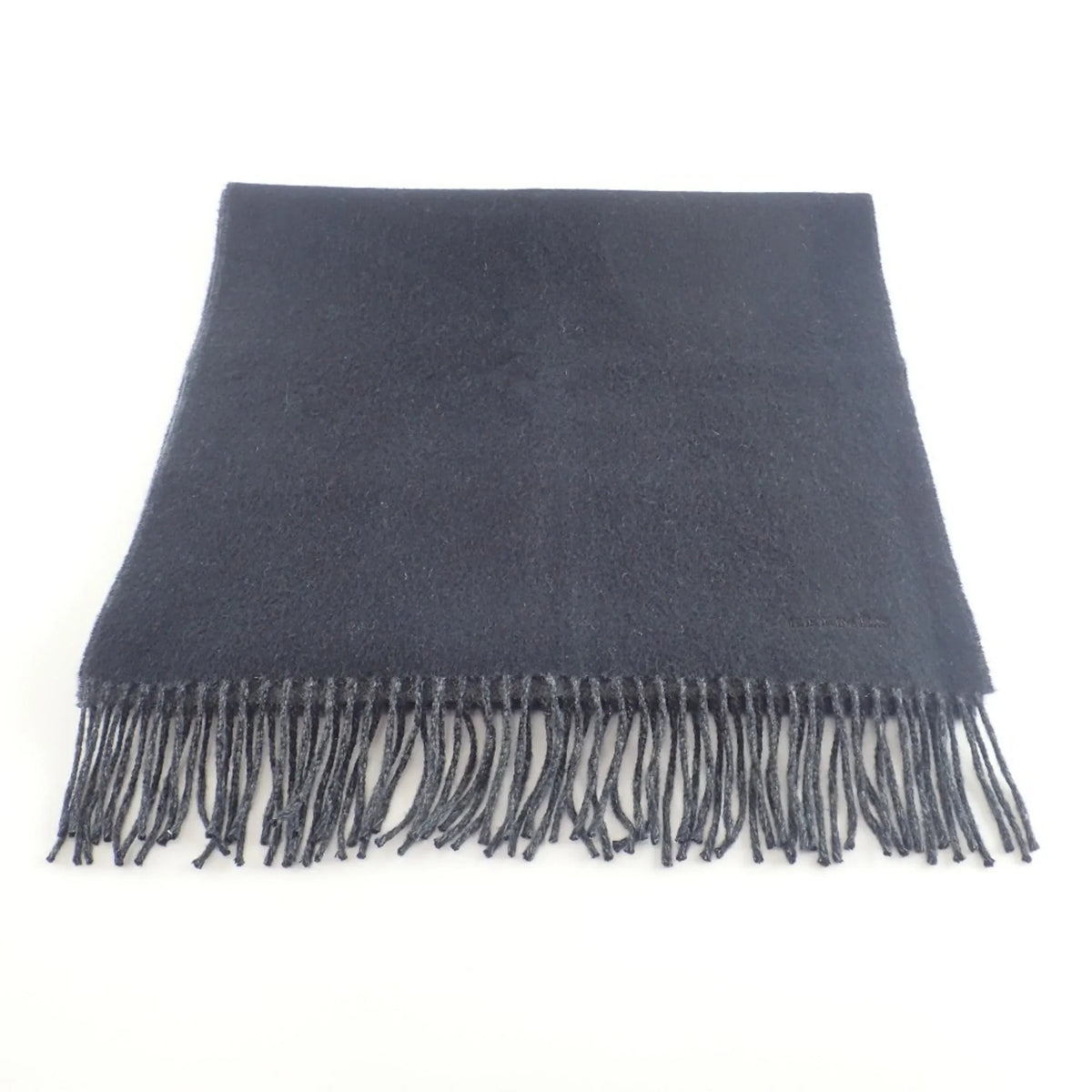 100% Black Scarf HERMES Cashmere Pre-Owned (Good) Grey Embroidered