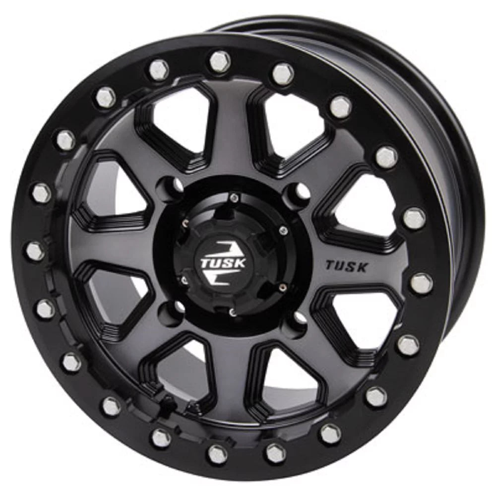 Compatible 2021 RMAX Wolverine Uinta + With Yamaha 3.0 4 Wheel 4.0 Gunmetal/Black 4/156 Beadlock XT-R 14x7 1000