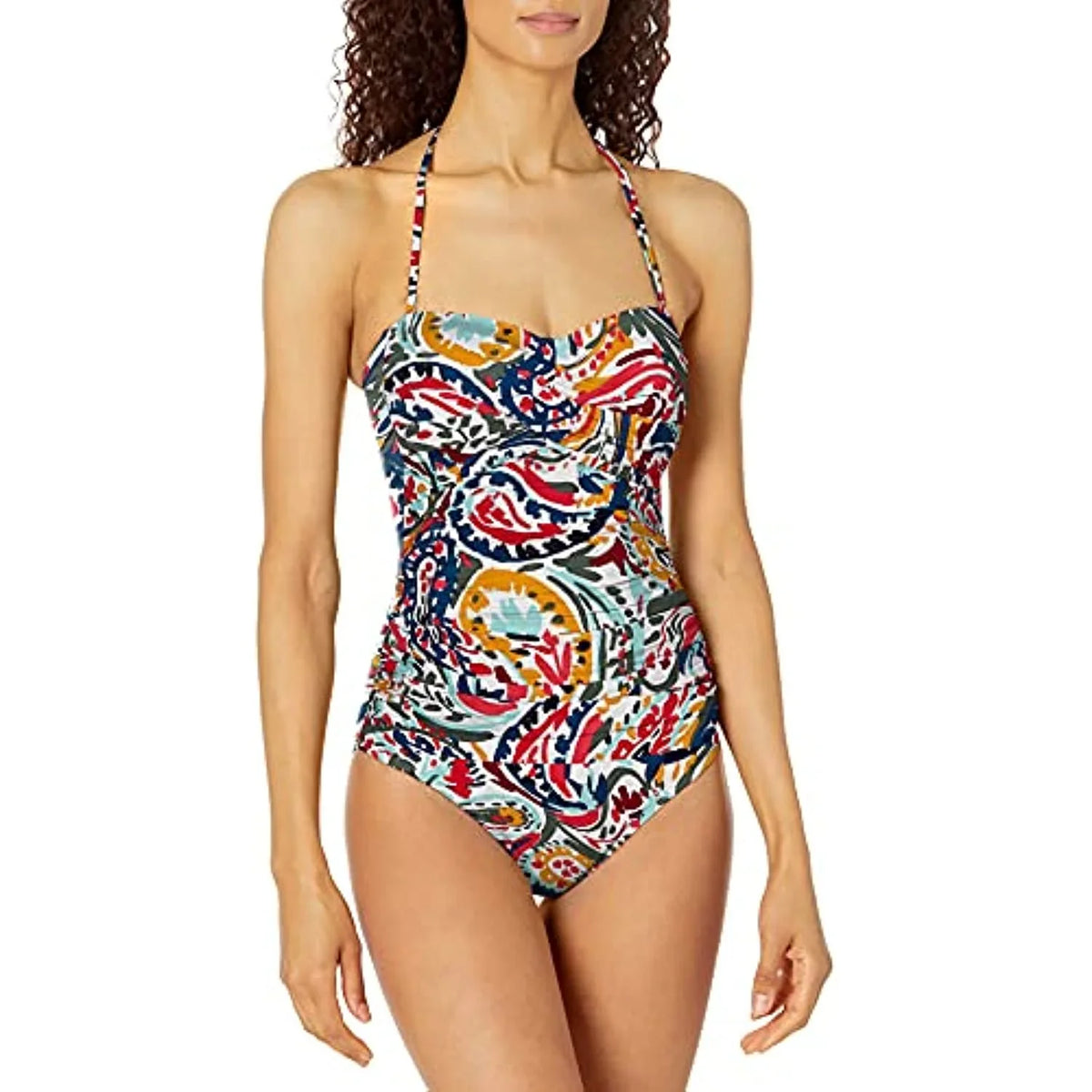 Multi Swimsuit Paisley Twist Cole Bandeau Womens One 10 Anne Piece