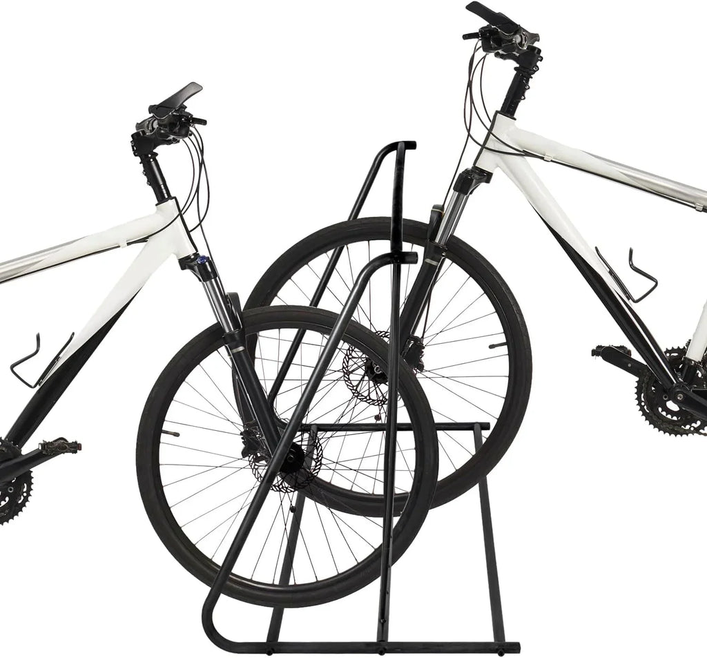 Storage Rack Double-Sided YGDU Capacity Parking Pipe 6-Bicylce Holder, Black Stand/Grid Steel Bike Bicycle