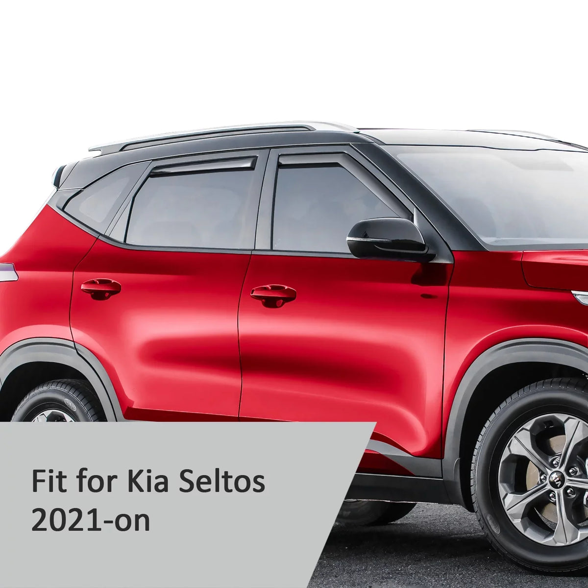 Kia Seltos 4 Visors, Rain Glass in-Channel Guards for Voron Pieces Deflectors, Window Window Durable 2021-2024, 200551 Vent Extra -