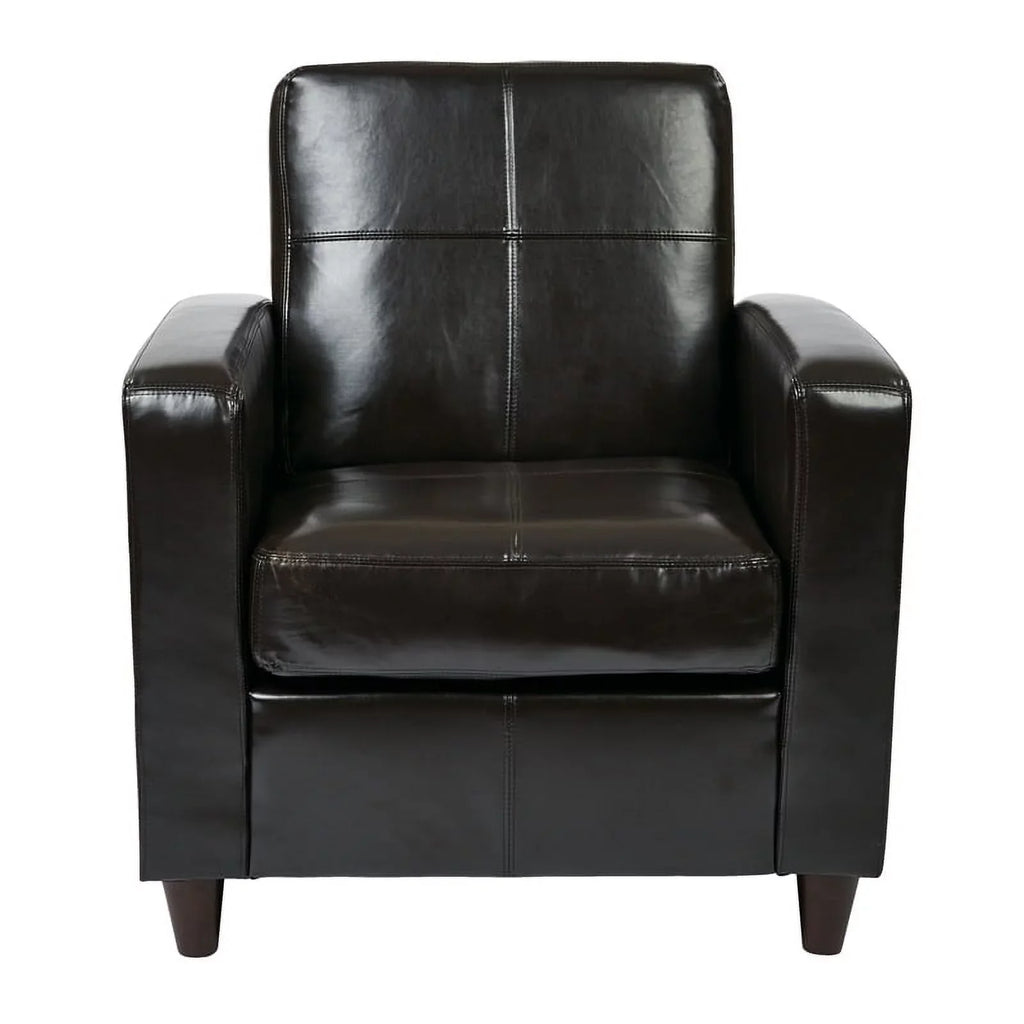 Club Transitional 18'' Faux Upholstered Atlin in Leather Chair Designs Espresso