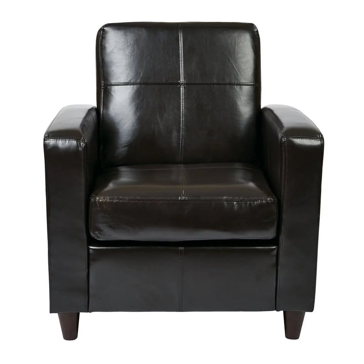 Club Transitional 18'' Faux Upholstered Atlin in Leather Chair Designs Espresso