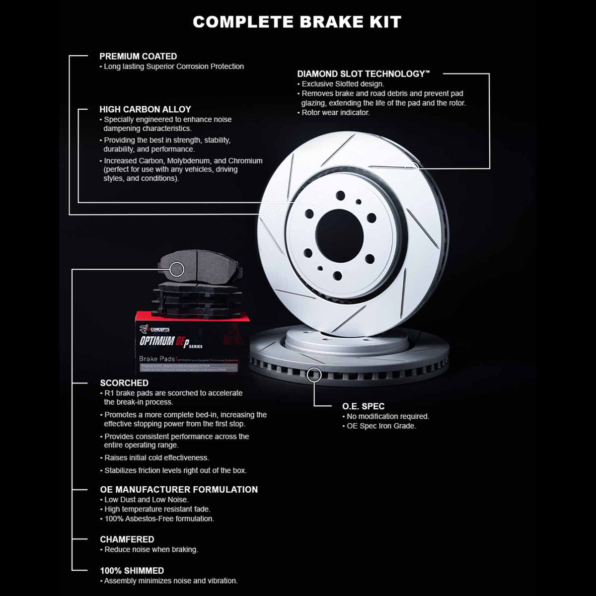 SQ5 Kit |Rear Pads| Rotors Audi Rotors 2008-2017 OEp Q5, Concepts Pads and Pads| Brake Brake Optimum Brake Brakes and Rear Rotors|fits and S4, S5, R1
