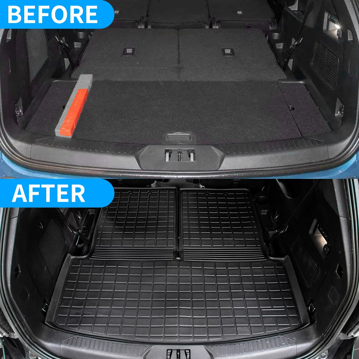 Back Explorer Ford Cargo (Trunk with 2020 Trunk 6&7 2021 Backrest Accessories All Liner Cover 2022 Explorer Mat) Protector Passenger Weather for Seat Fit Mat TPE 2023 Mat