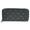 Monogram Billfold Round Men's LV Zipper Logo (Good) VUITTON Eclipse LOUIS Pre-Owned Noir Long Zippy Vertical Wallet M62295