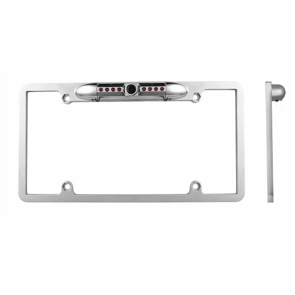 Slim Chrome with Camera Wide Angle HD Plate Viewing Universal License