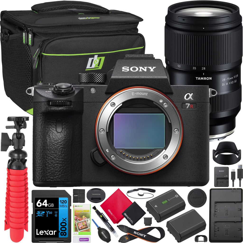 Card+ Gear Charger+ & A063 with Di 64GB Extra Bundle Bag + Dual ILCE-7RM3A/B + F2.8 a7R Deco G2 Sony VXD III Camera 28-75mm Full Accessories Mirrorless III Frame Body Tripod Battery Lens & Tamron Kit