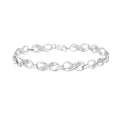 Bracelet Set Sterling Ribbon Infinity Color, I3 and Diamond Silver Clarity) Prong - 7.25" Link (I-J Accent .925