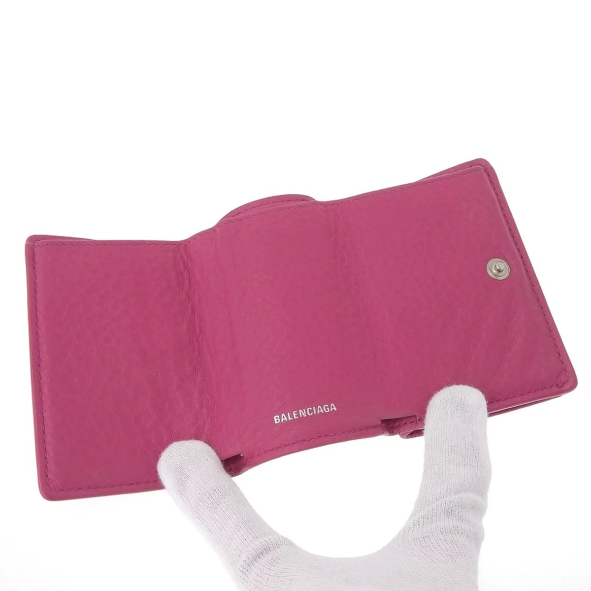 hook wallet (Good) BALENCIAGA paper tri-fold Balenciaga leather mini Pre-Owned with pink 391446