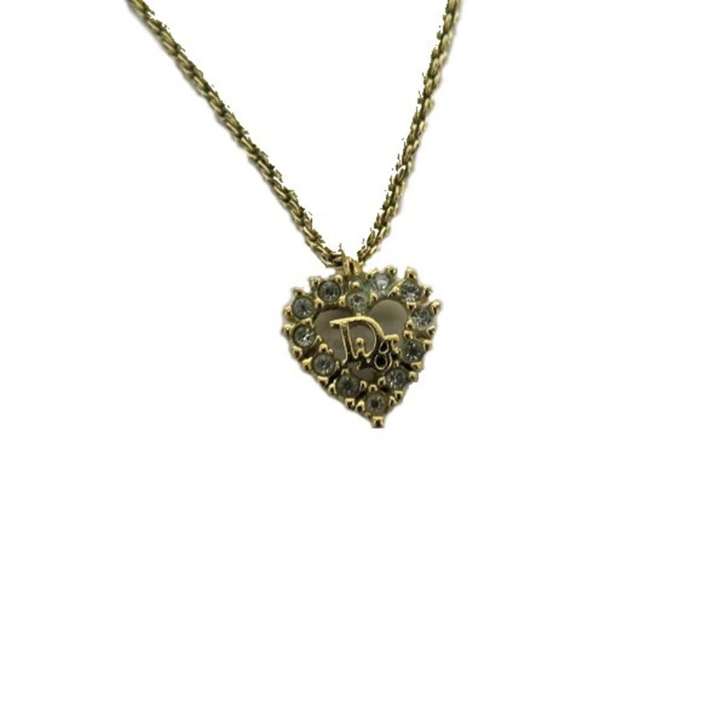 for Women Gold Accessory Christian Motif Necklace Pre-Owned (Good) Heart Dior