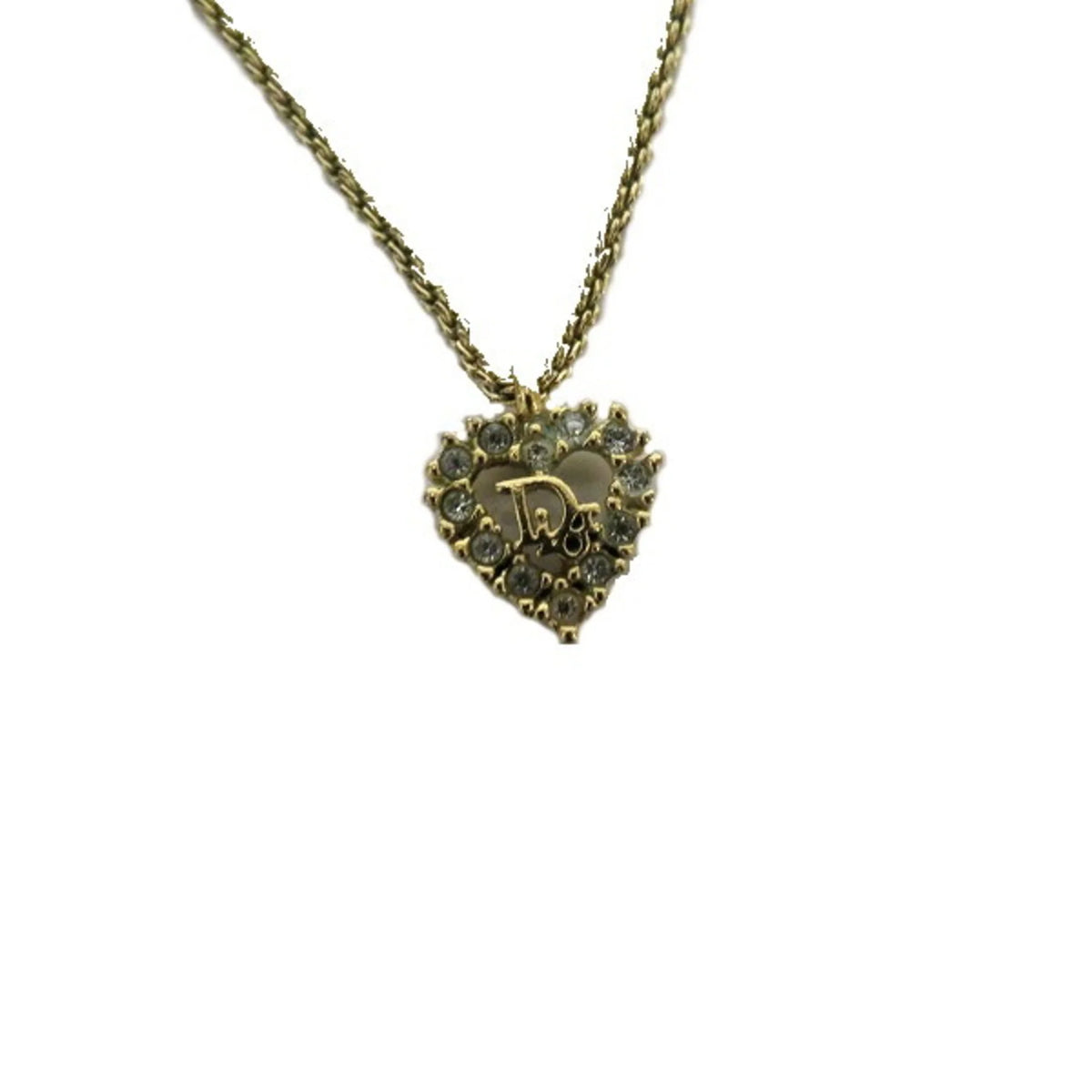 for Women Gold Accessory Christian Motif Necklace Pre-Owned (Good) Heart Dior