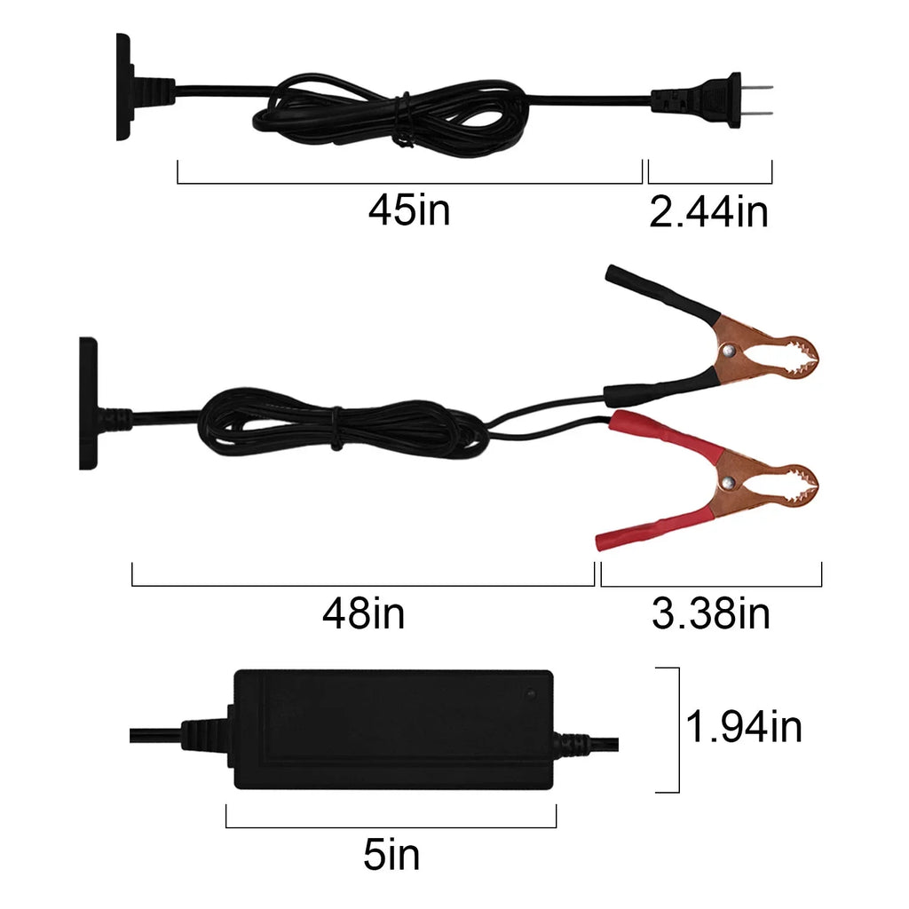12V 12V Amigo Mobility CHARGER-MAINTAINER 7A Battery for 2A Travelmate