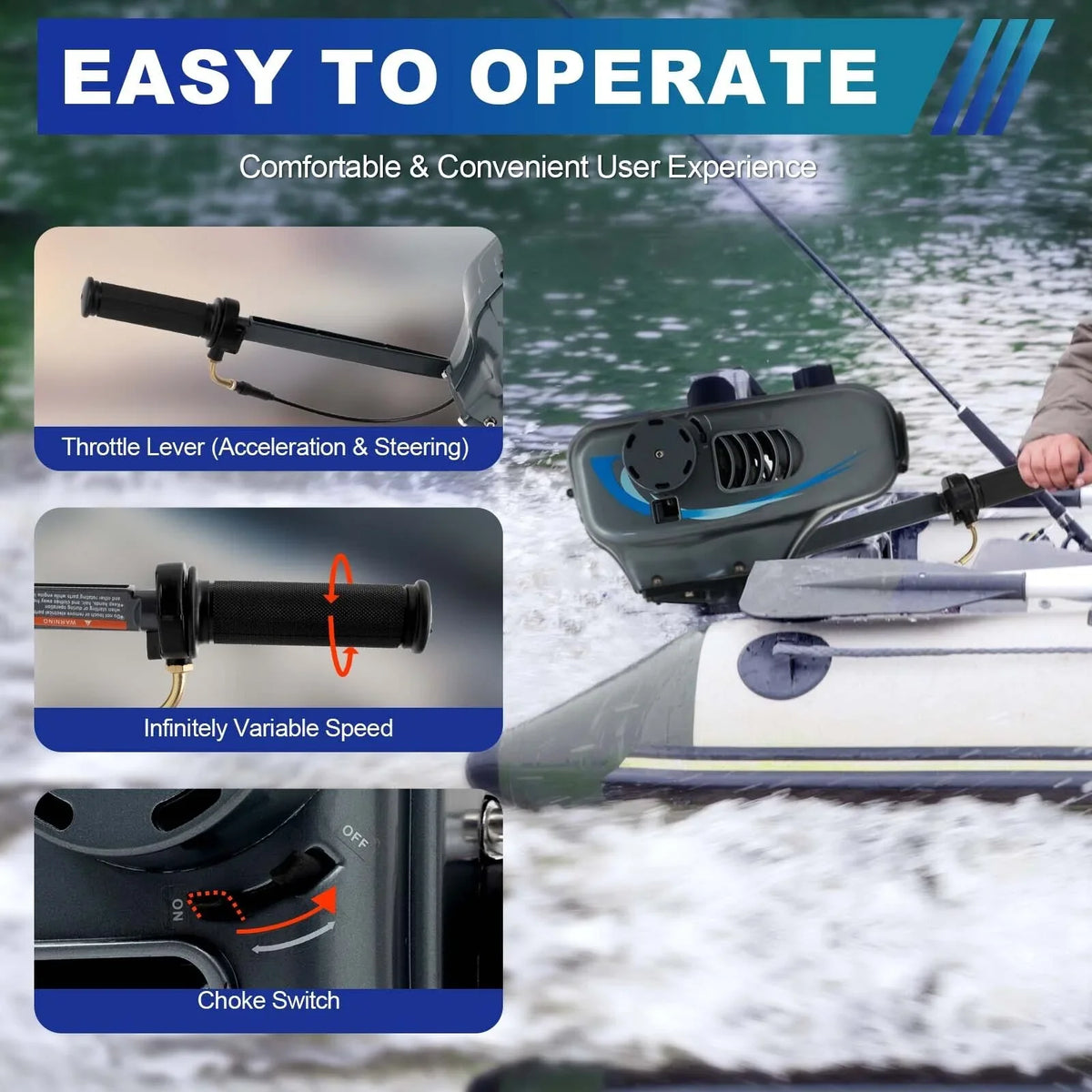 System 2 Heavy Cooling Outboard Stroke Motor Boat Duty 3.5HP Water Engine Engine