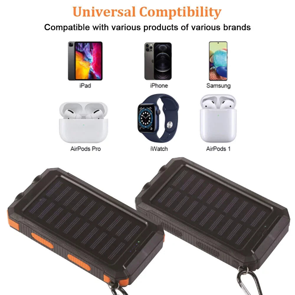 External Phone LED Charger Power Cell Battery Bank Dual USB for Solar 500000mAh