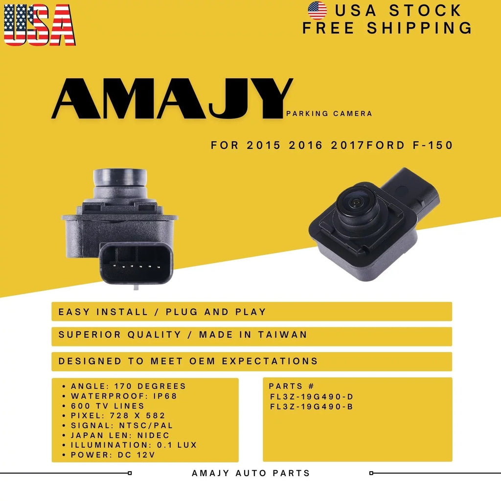 Replaces Ford for 15-17 Backup FL3Z-19G490-D F-150 Camera FL3Z-19G490-B