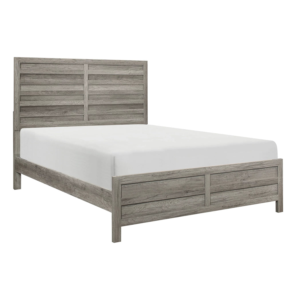 Finish Furniture Bedroom Style Bed Gray King Classic Rusticated Size 1pc Eastern Weathered