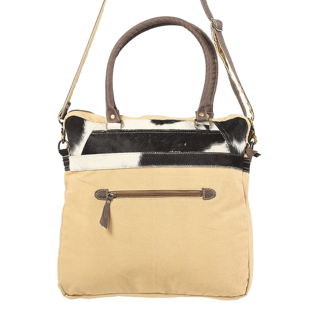 Wool TOTE KB Upcycled Hair-on Canvas women OHLAY purse KB110 Upcycled bag western Genuine Leather handbag