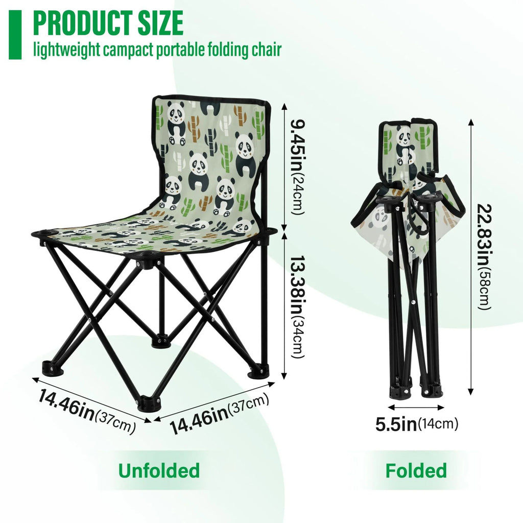 Outdoor with Fishing Chair 220LBS to Lawn Beach Folding Chair Chair Chair Portable Bag Bamboos Pandas and Support Camping Carry Cartoon