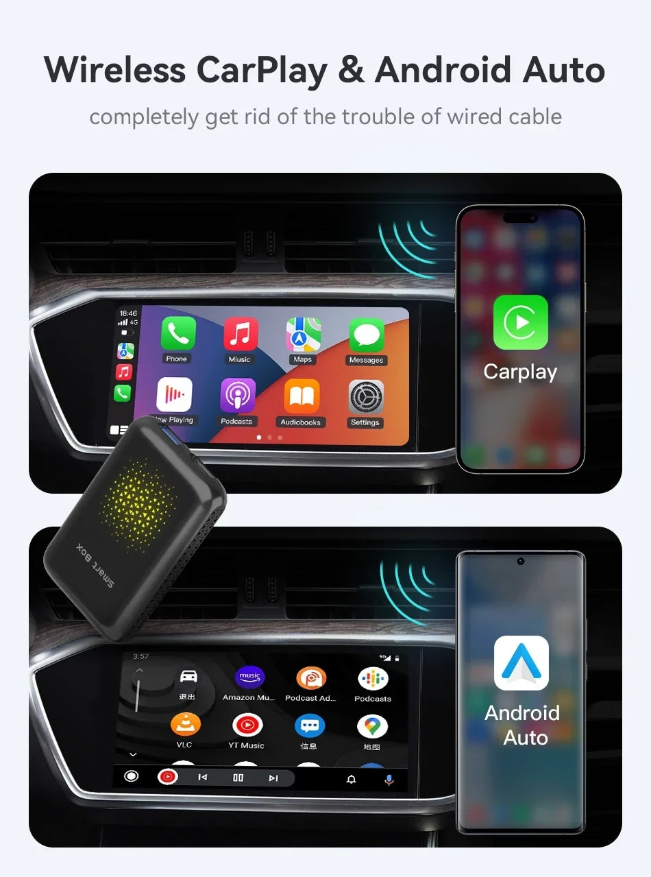 Auto YouTube Output，8 Wireless 2+16G Multimedia HDMI Support AI Android with Biniz SIM/TF with Core, Carplay Box 4G Carplay Card,for Video 11, Factory Wired Box Cars Box Netflix Magic Carplay Android