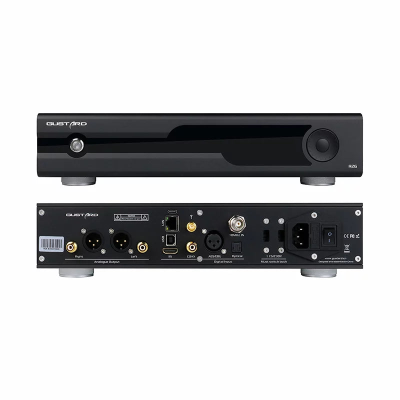DSD (Black） Gustard XMOS Control Clock DAC Dual K2 DAC R26 Discrete Balanced R2R Remote LDAC Native with MQA Decoder